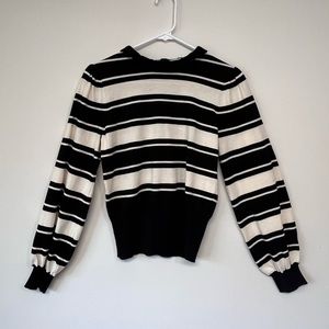 Who What Wear Striped Coquette Twee Sweater.